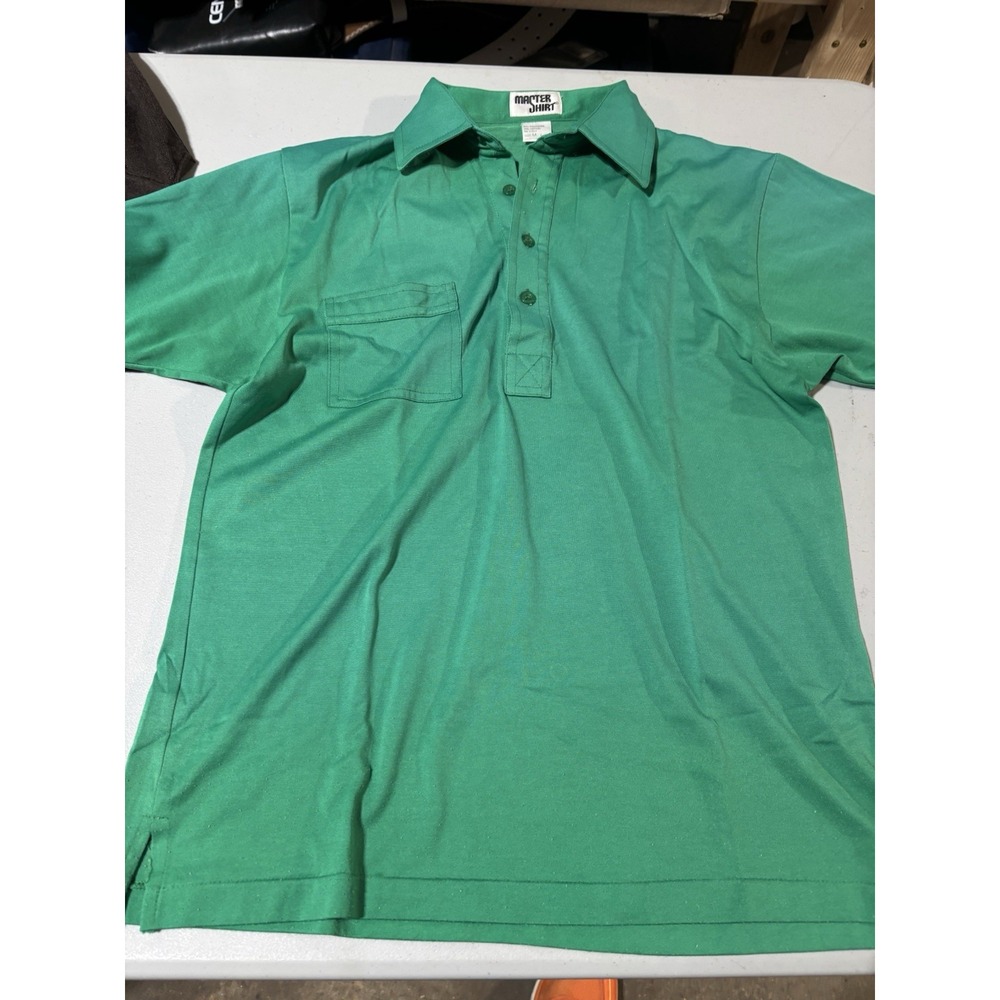 Vtg 70s Master‎ shirt Green Polo Medium